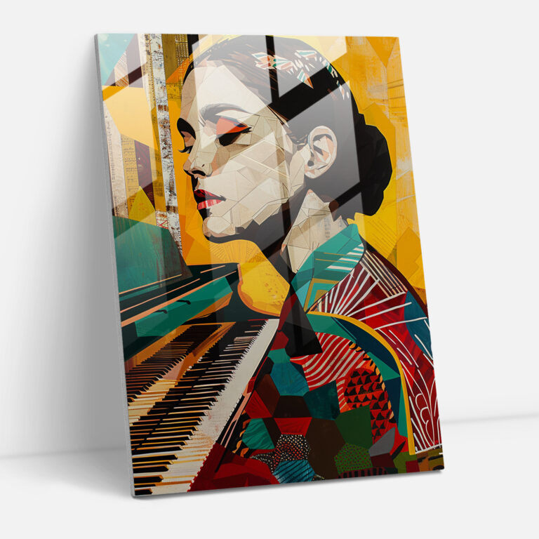 Klasik Piyanist Cam Tablo - Klasik+Popart Duvar Dekorasyonu Cam Duvar Sanatı Ev Dekorasyonu