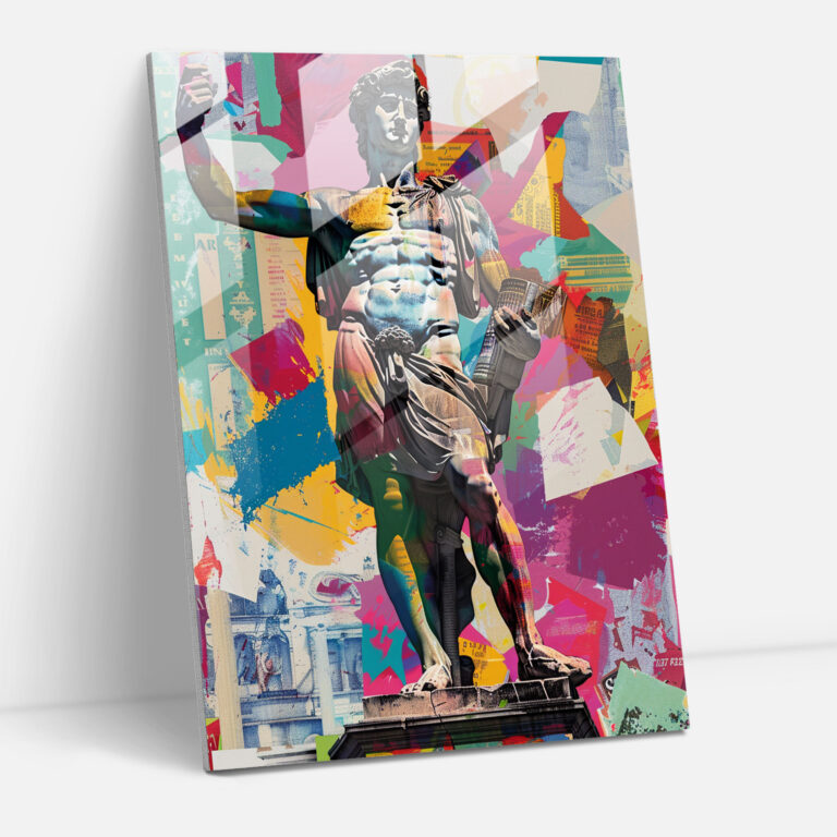 Pop Art Cam Tablo - Klasik Sanatı ve Pop Art'ı Bir Araya Getiren Yunan Tanrıları