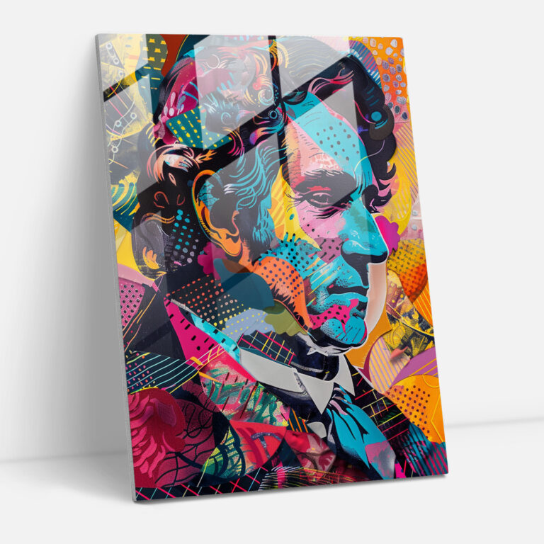 Pop Art Modern Sanat Cam Baskı - Klasikçilik ile Pop Art Bir Arada Canlı Desenler Modern Sanat Cam Tablo