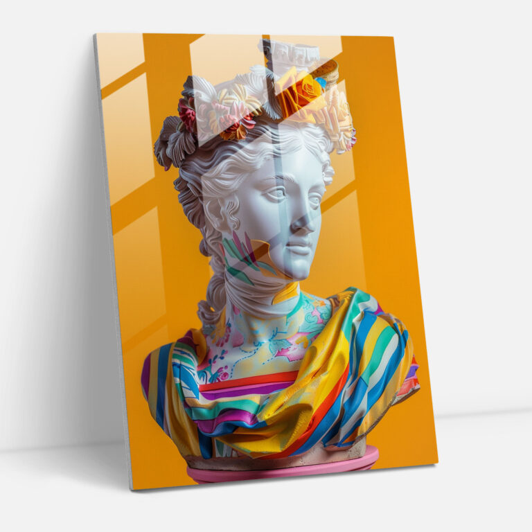 Klasik Pop Sanat Cam Sanatı - Klasik Sanat+Popart Cam Tablo Modern Sanat Klasik Sanatı Pop Sanat ile Birleştirin