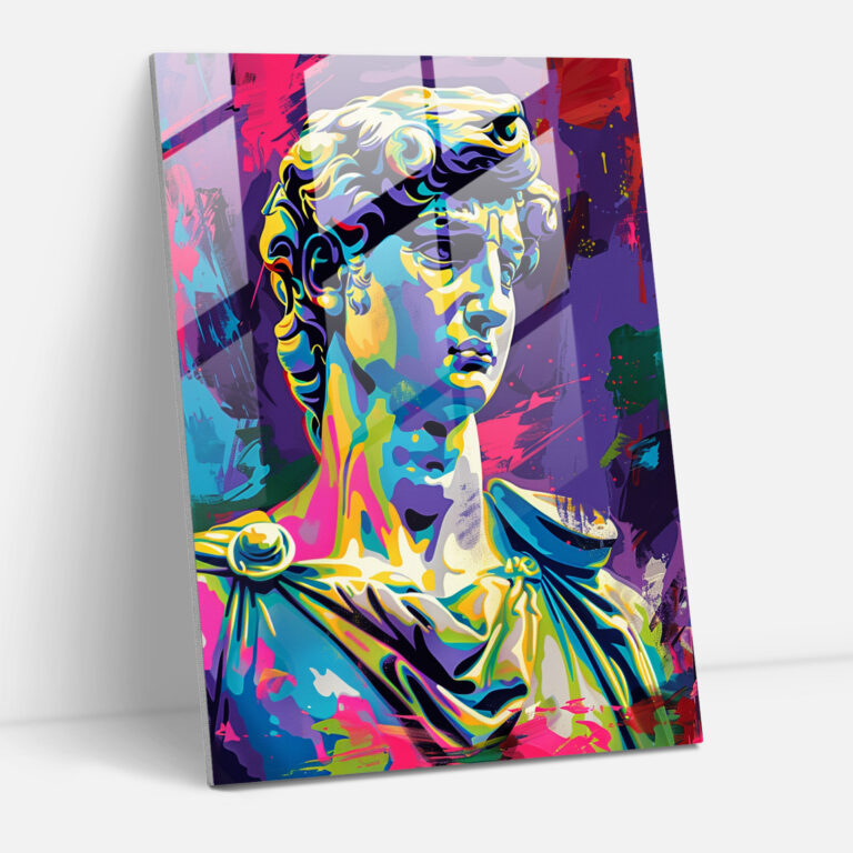 Klasik Pop Sanatı Cam Tablosu - Klasikizm+Popart Modern Sanat Klasikizmi Pop Sanatıyla Birleştir Cam Tablo