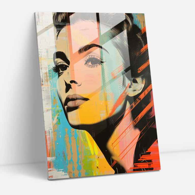 Pop Art Portre Cam Tablo - Klasikizm ve Popart Modern Sanat Cam Tablo Klasikizmi Pop Art ile Birleştirin