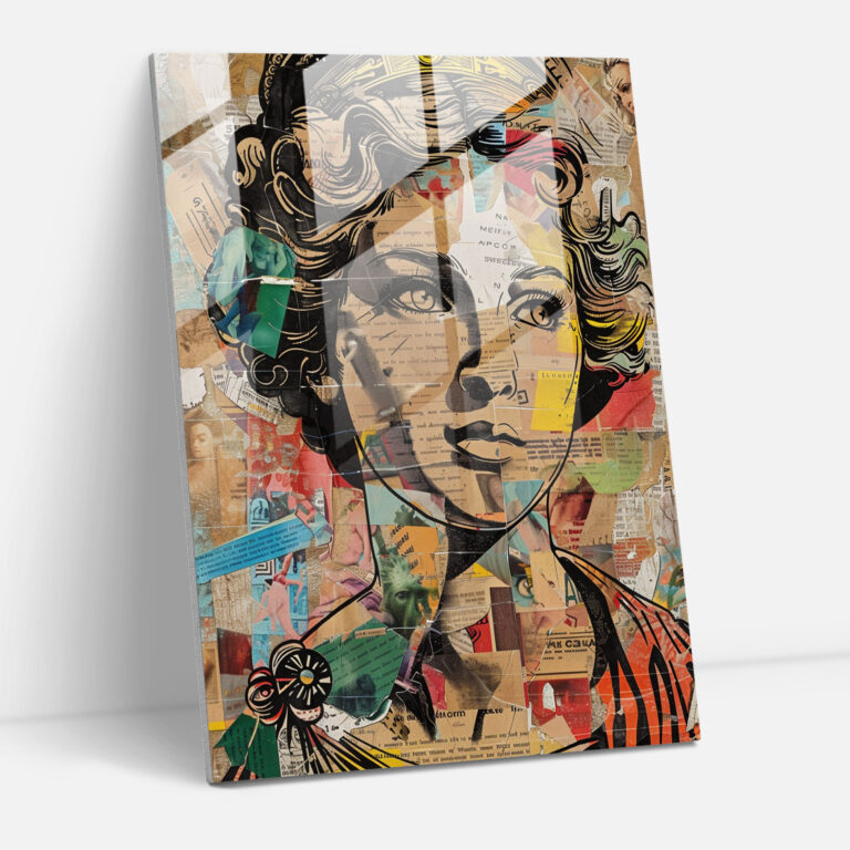 Yunan Tanrıçası Pop Art Cam Tablo - Klasizm ve Pop Art'ı Birleştirin Modern Sanat Cam Sanatı