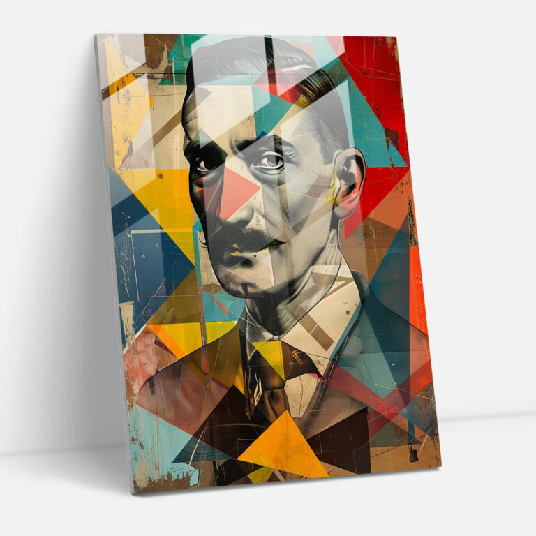 Geometrik Portre Cam Tablo - Klasizm+Popart Cam Sanatı Modern Sanat