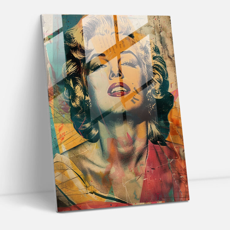 Pop Art ve Klasik Sanatın Buluşması Ev Dekorasyonu - Klasik Sanat ve Pop Art Ev Dekorasyonu Marilyn Monroe Cam Tablo Sanatı
