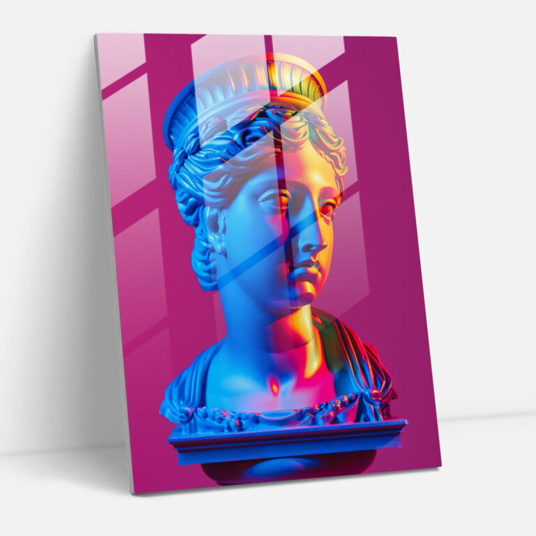 Klasik Çizimlerle Pop Art Cam Duvar Sanatı - Neon Renkler Cam Sanatı Cam Duvar Sanatı