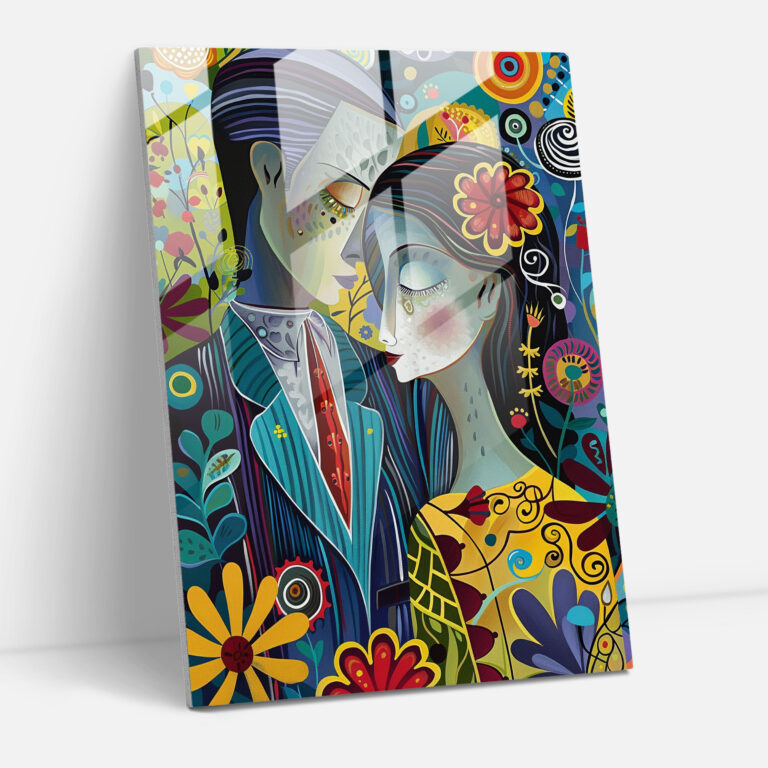 Klasikçilik ile Pop Art Cam Tablo - Romantik Resim Cam Sanatı Modern Sanat