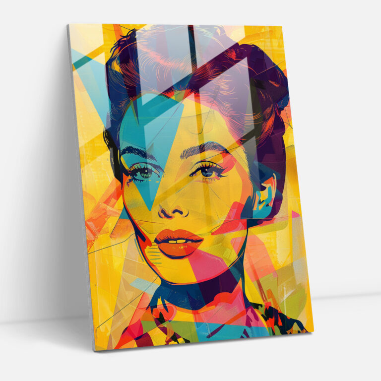 Pop Art Portre Cam Tablo - Klasik+Popart Ev Dekorasyonu Klasikle Pop Art'ı Birleştirin Cam Tablo