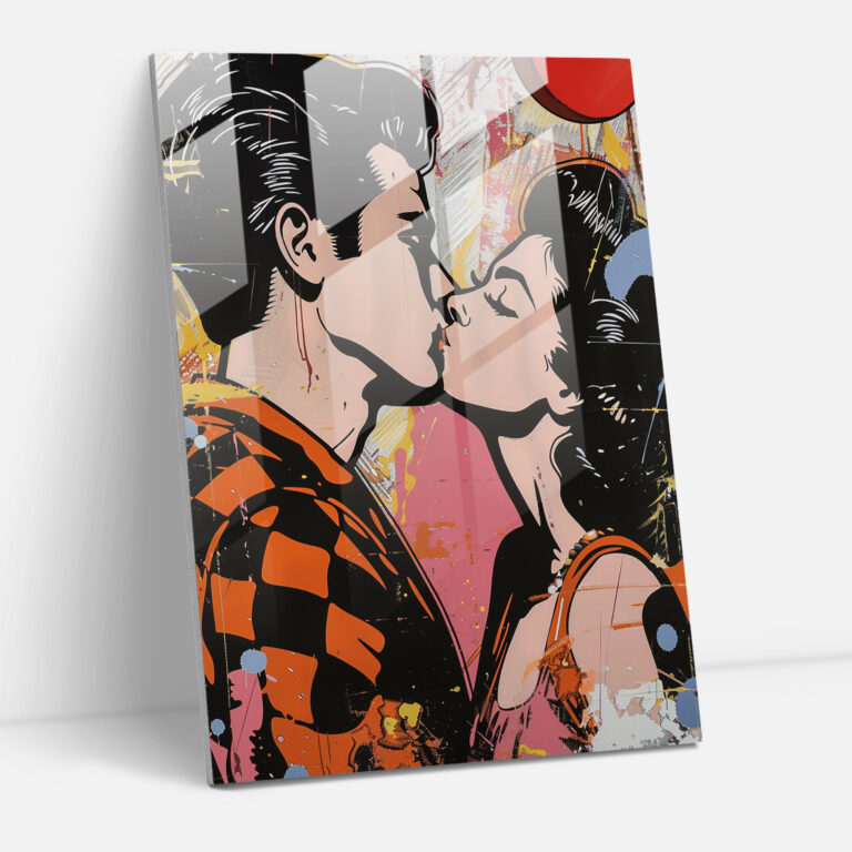 Romantik Pop Cam Tablo Sanatı - Klasizm+Popart Duvar Dekorasyonu Ev Dekorasyonu Cam Baskı