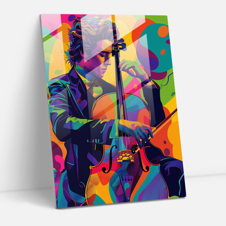 Pop Art Müzisyen Cam Tablo - Klasikizm+Popart Portre Ev Dekorasyonu Modern Sanat