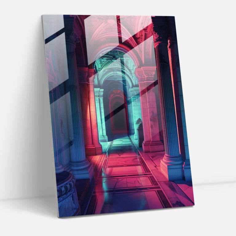Neon Barok Cam Duvar Sanatı - Klasizm ve Pop Art Ev Dekorasyonu Cam Tablo Cam Duvar Sanatı