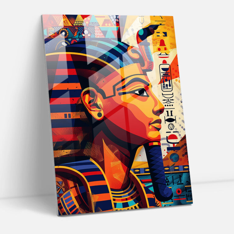 Mısır Pop Sanatı Cam Duvar Sanatı - Klasikizm+Popart Modern Sanat Ev Dekorasyonu Cam Duvar Sanatı