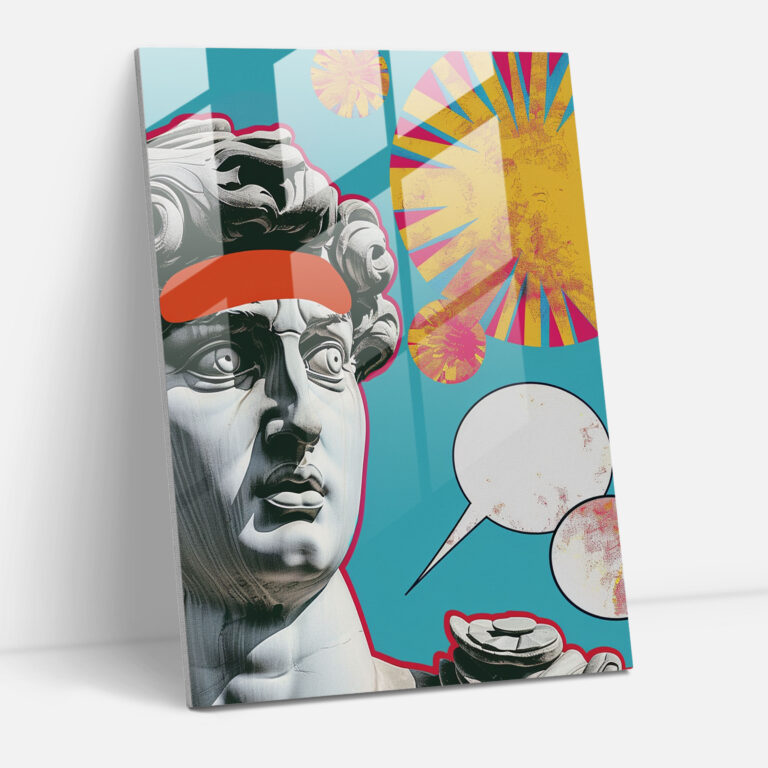 Klasik Pop Sanat Cam Duvar Sanatı - Klasikizm+Popart Cam Duvar Sanatı Cam Sanatı Duvar Dekorasyonu