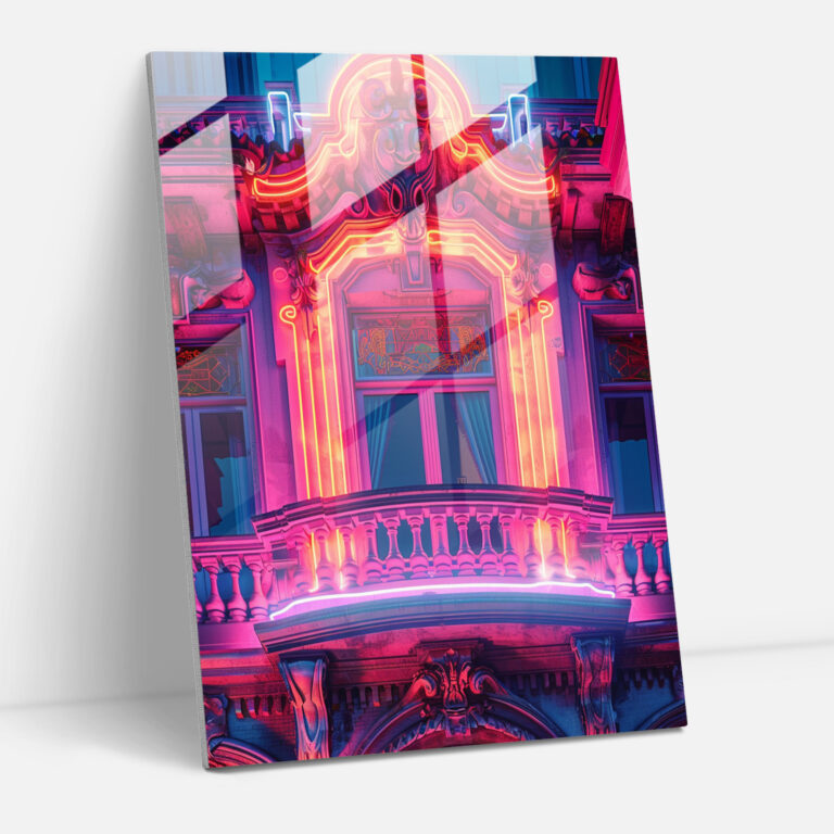 Neon Rönesans Cam Tablo - Klasizm ve Popart Modern Sanat Cam Tablo Klasizmi Pop Art ile Birleştirin