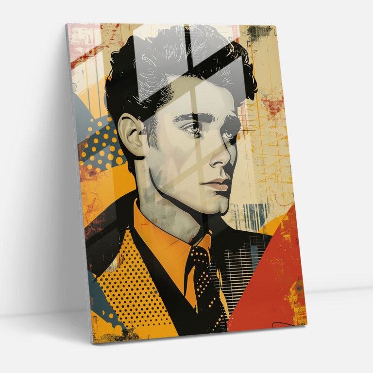 Modern Beyefendi Cam Tablosu - Klasizm+Popart Modern Sanat Ev Dekorasyonu
