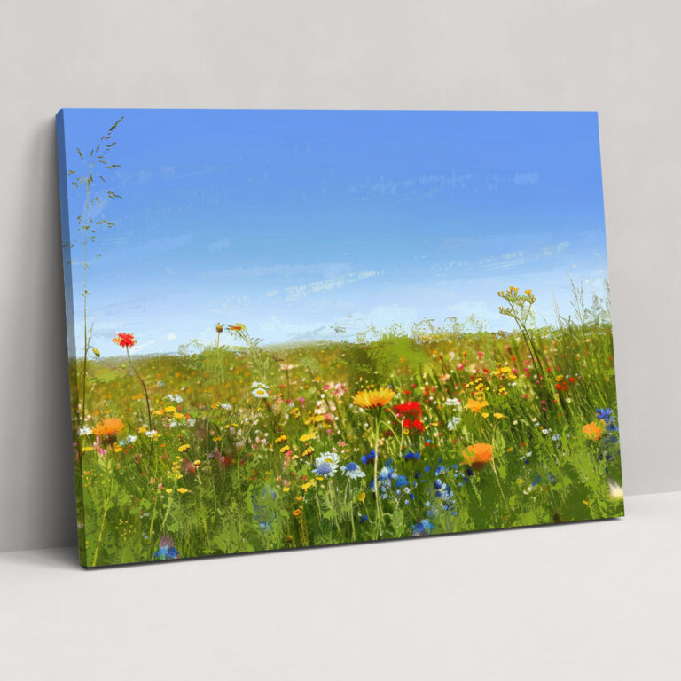 Çayır Yabani Çiçekler Claude Monet Tarzı Duvar Sanatı - Ev Dekorasyonu Kanvas Tablo