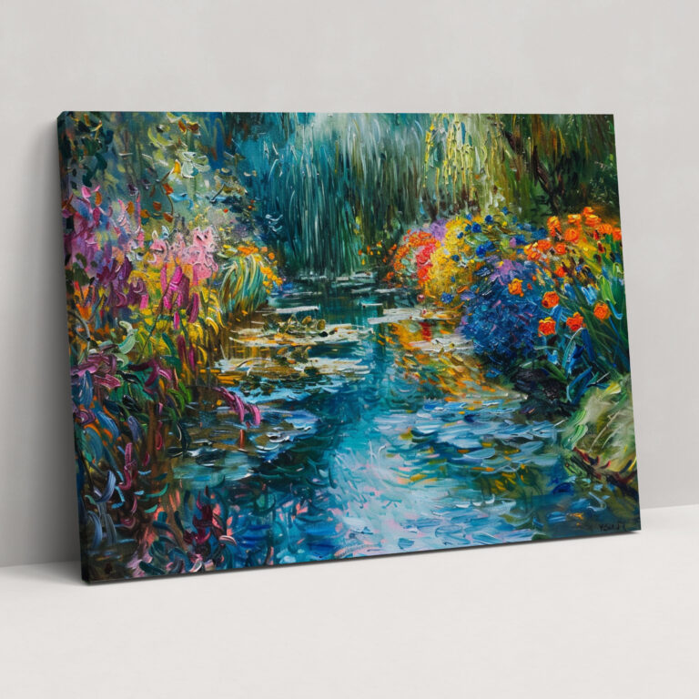 Claude Monet Giverny Bahçe Kanvas Tablo - Monet Bahçe Tablo