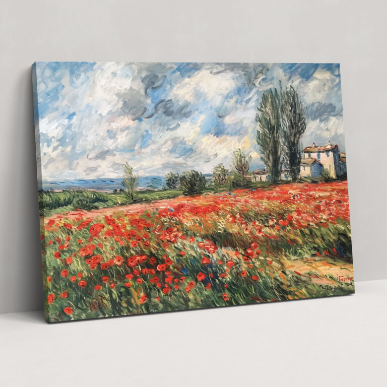 Claude Monet Gelincik Tarlası Duvar Süsü - Kanvas Tablo Ev Dekorasyonu