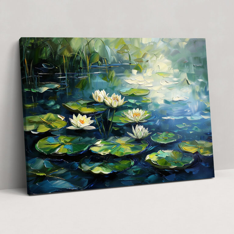 Claude Monet Nilüferler Gölü Duvar Dekorasyonu - Ev Dekorasyonu Kanvas Tablo Sanatı