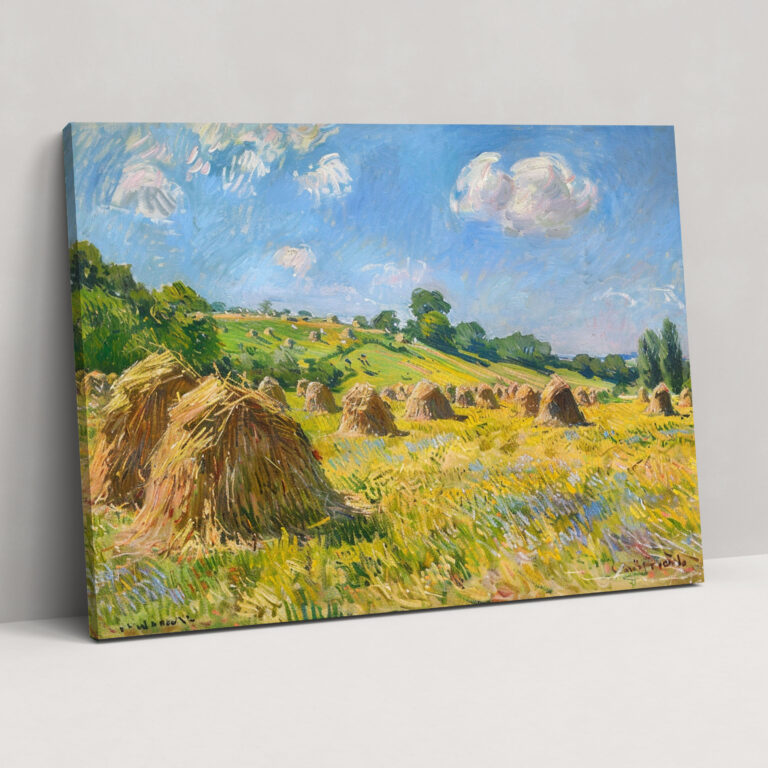 Claude Monet Buğday Yığınları Kanvas Tablo - Ev Dekorasyonu Duvar Sanatı