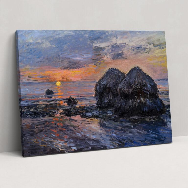 Manzara Kavruk Yığınlar Claude Monet Kanvas Tablo - Ev Dekorasyonu Tuval Duvar Sanatı