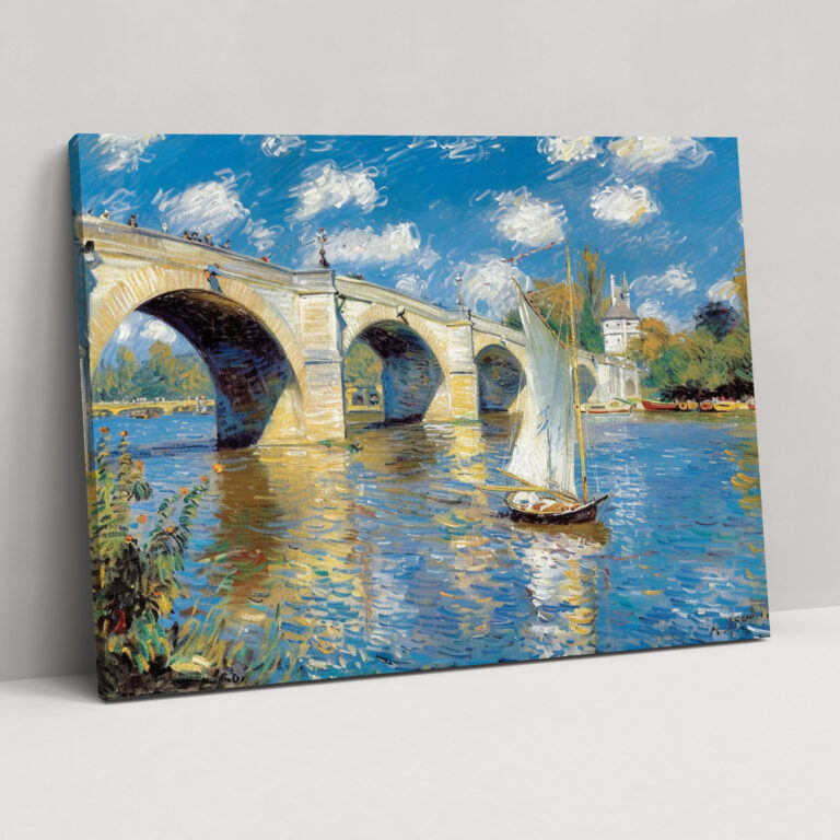 Claude Monet Argenteuil'deki Köprü Duvar Dekorasyonu - Kanvas Tablo