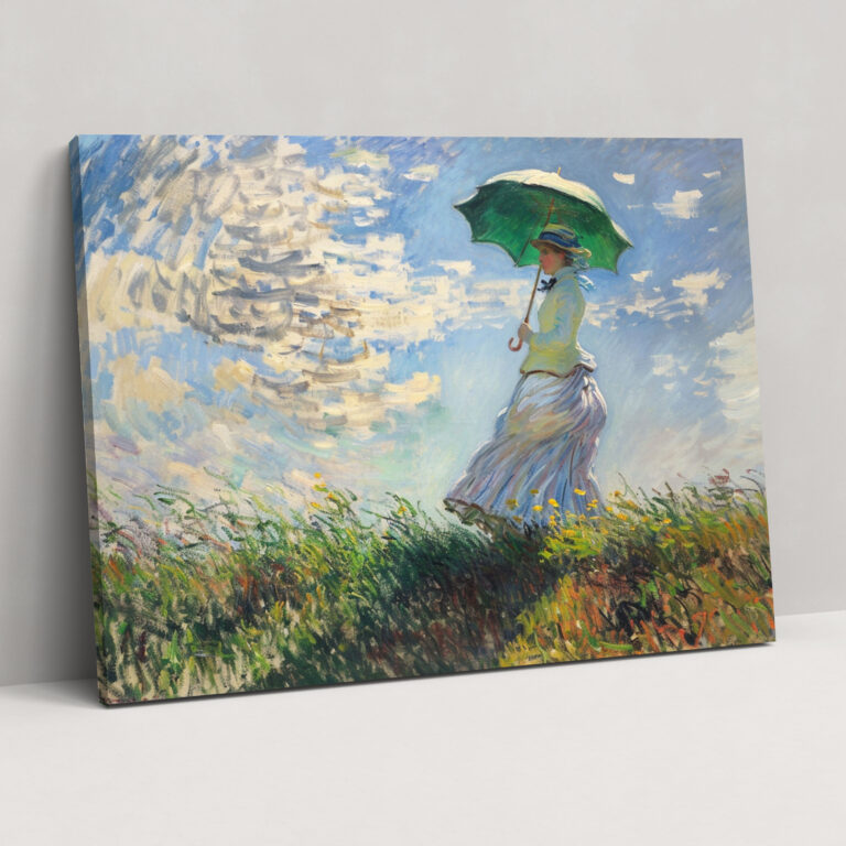 Kadın Şemsiyeyle Claude Monet Duvar Sanatı - Kanvas Tablo Duvar Dekorasyonu