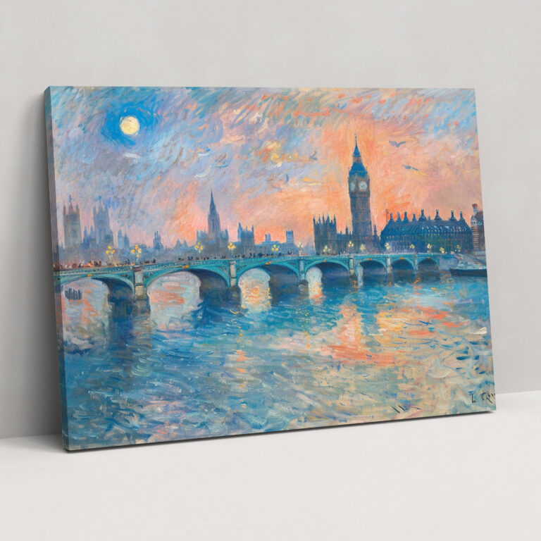 Londra Claude Monet Kanvas Tablo Baskı - Claude Monet Duvar Sanatı Kanvas Tablo Claude Monet