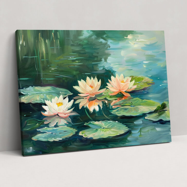 Su Zambakları Claude Monet Duvar Sanatı - Kanvas Tablo Ev Dekorasyonu