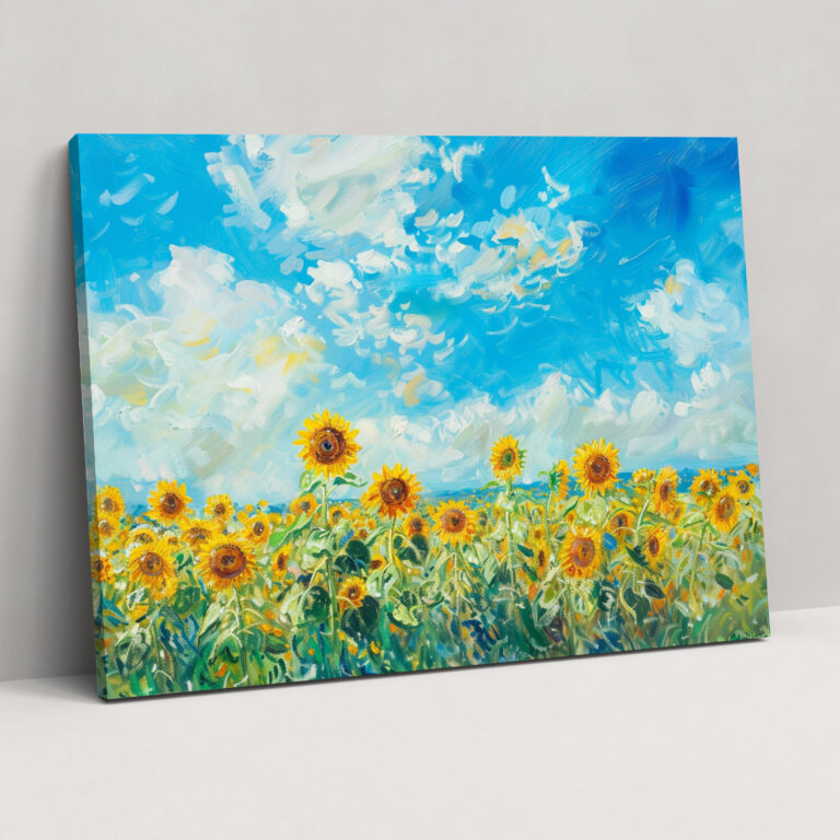 Claude Monet Ayçiçeği Tarlası Kanvas Tablo - Claude Monet Duvar Sanatı
