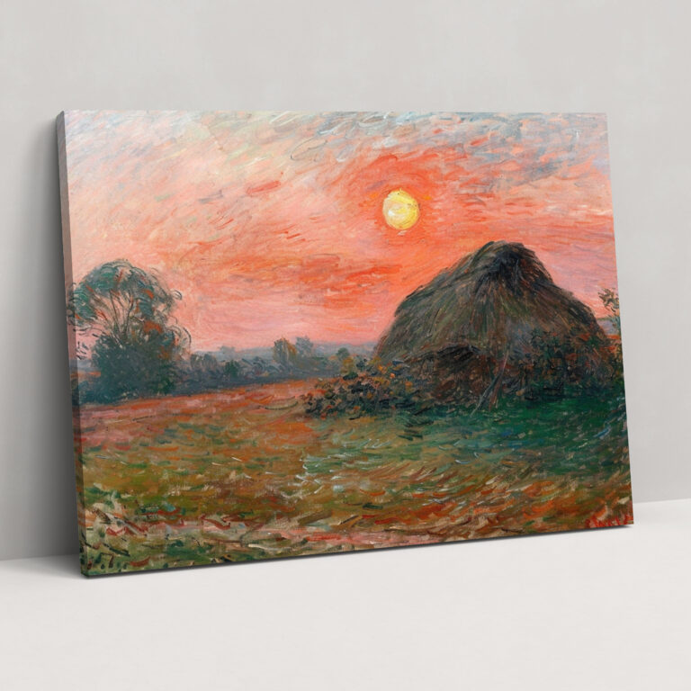 Hasır Yığını Üzerinde Şafak Claude Monet Kanvas Tablo - Claude Monet Ev Dekorasyonu