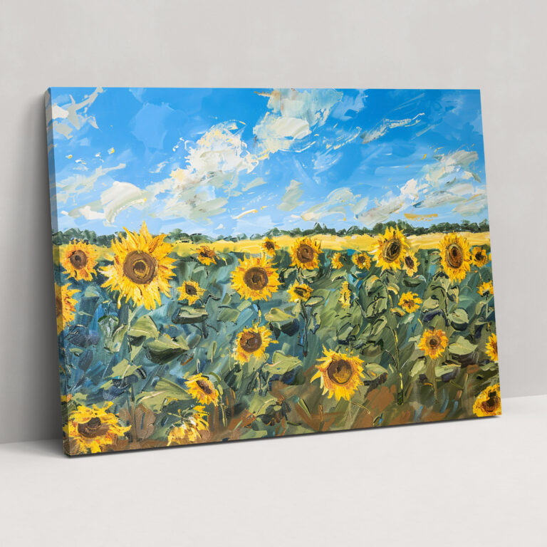 Ayçiçeği Tarlası Kanvas Tablo - Claude Monet Ev Dekorasyonu Duvar Sanatı