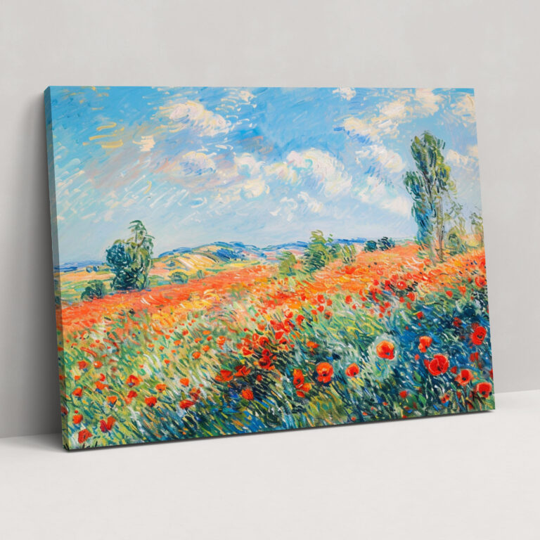 Canlı Gelinciklerle Dolu Canlı Çayır Tablosu - Claude Monet Ev Dekorasyonu ve Duvar Sanatı