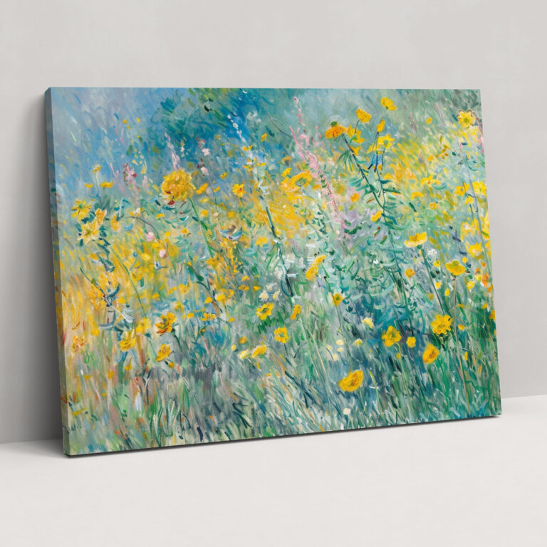 Sarı Çiçeklerle Dolu Güneşli Tarla Claude Monet Kanvas Tablo - Claude Monet Kanvas Duvar Dekorasyonu