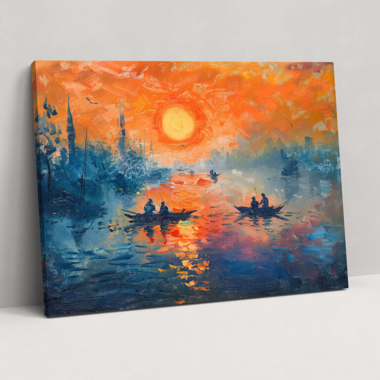 Impression Sunrise Claude Monet Duvar Sanatı - Claude Monet Duvar Dekorasyonu Ev Dekorasyonu Kanvas Tablo