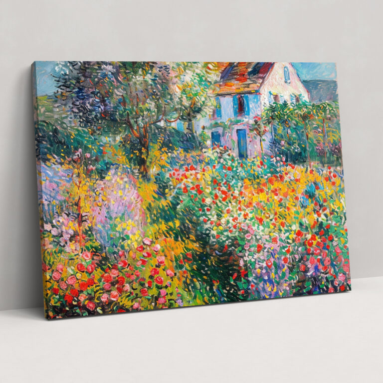 Claude Monet Bahçe Çiçekleri Duvar Sanatı - Duvar Dekorasyonu Kanvas Tablo Ev Dekorasyonu