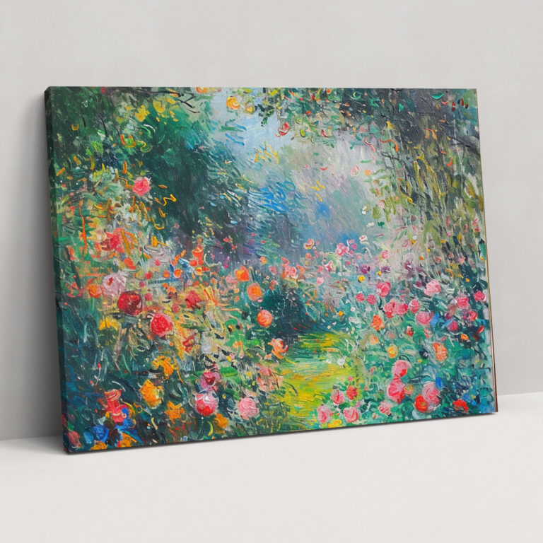 Claude Monet Çiçek Açan Bahçe Duvar Dekorasyonu - Ev Dekorasyonu Duvar Dekorasyonu Kanvas Tablo Sanatı