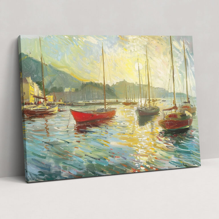 Güneş Işığında Liman Claude Monet Kanvas Tablo - Claude Monet Kanvas Tablo Duvar Sanatı