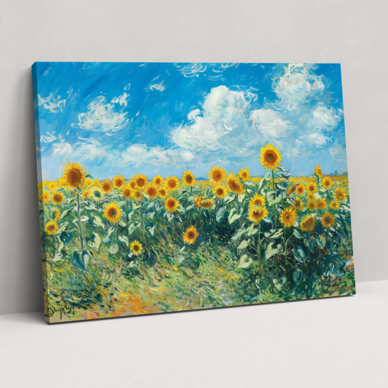 Ayçiçek Tarlası Claude Monet Kanvas Tablo - Claude Monet Kanvas Duvar Sanatı Duvar Dekorasyonu