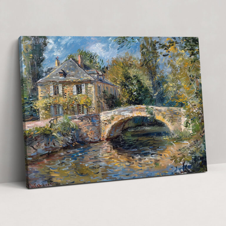 Claude Monet Köy Köprüsü Kanvas Tablo - Duvar Sanatı Kanvas Duvar Sanatı