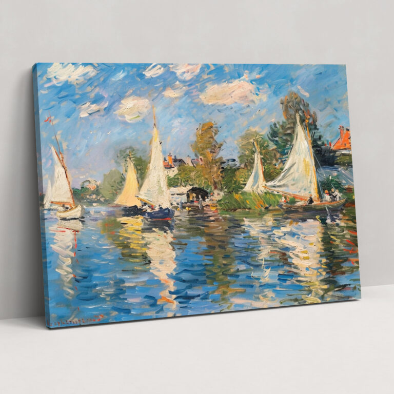 Claude Monet Argenteuil'de Yelken Yarışı Duvar Sanatı - Duvar Dekorasyonu Kanvas Tablo
