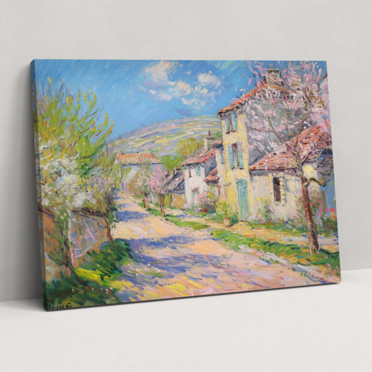 Claude Monet Duvar Sanatı - İlkbahar Köyü Kanvas Tablo - Claude Monet Kanvas Duvar Sanatı