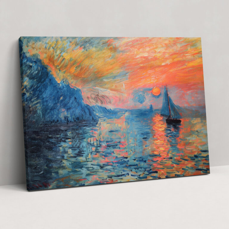 Deniz Üzerinde Güneşin Doğuşu Kanvas Tablo - Claude Monet Duvar Sanatı Ev Dekorasyonu