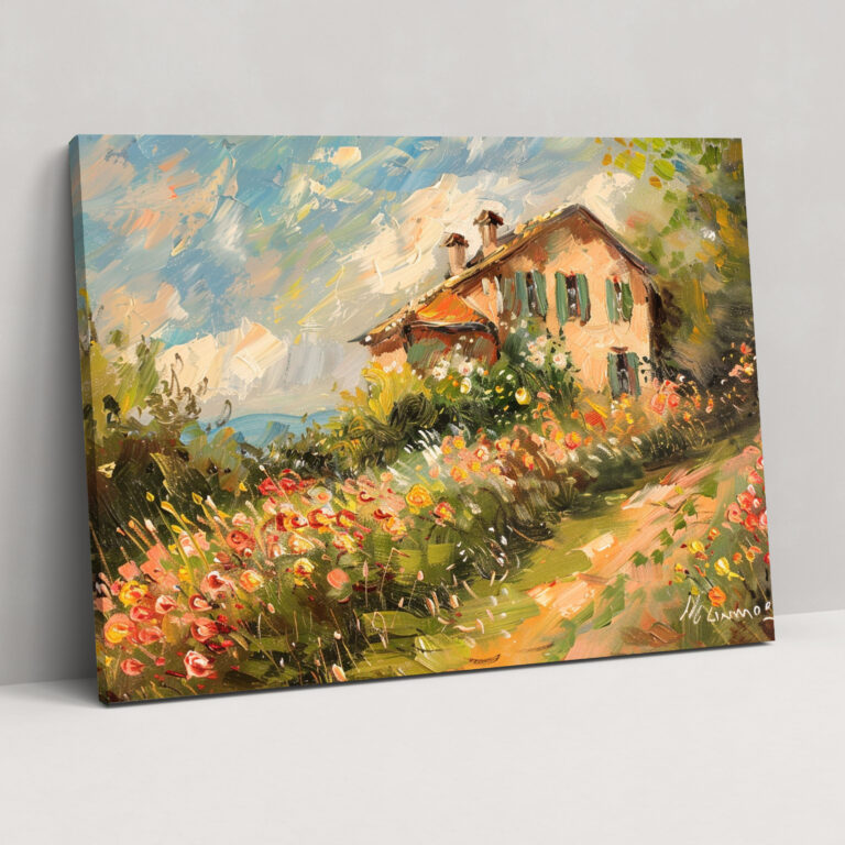 Kır Evi Çiçekleri Claude Monet Kanvas Tablo - Claude Monet Kanvas Tablo Duvar Dekorasyonu