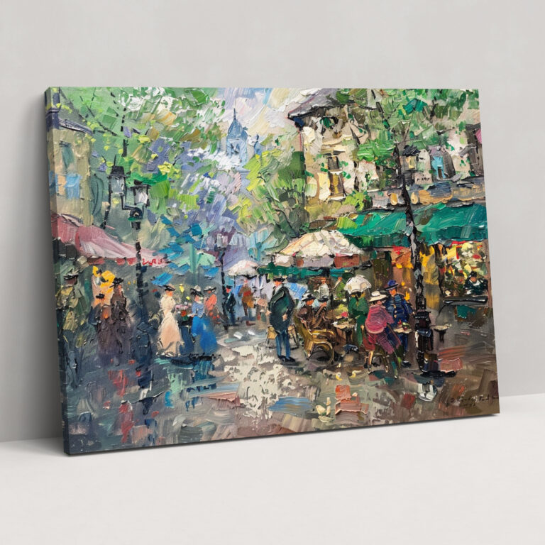 Empresyonist Claude Monet Sokak Manzarası Duvar Sanatı - Claude Monet Kanvas Tablo Ev Dekorasyonu