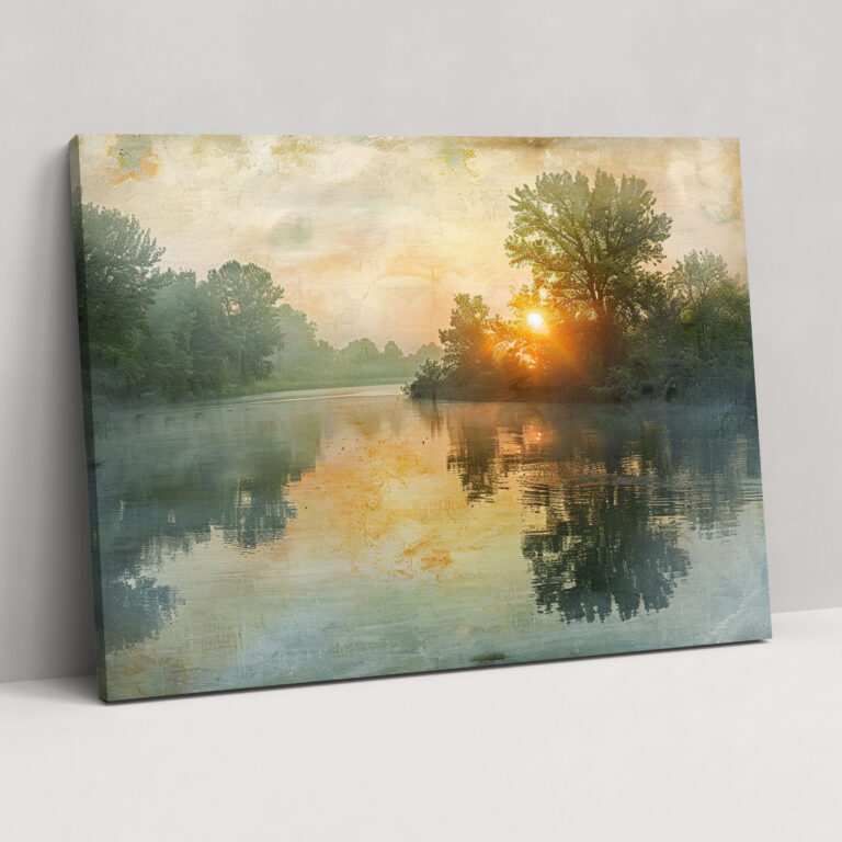 Monet'in Gündoğumu Nehir Kanvas Tablosu - Claude Monet Kanvas Duvar Sanatı