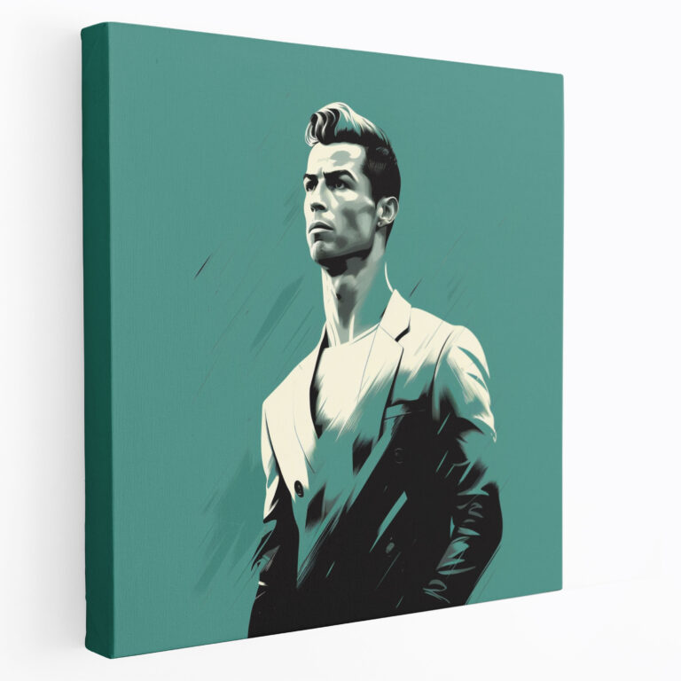 Cristiano Ronaldo Duvar Sanatı - Minimalist İllüstrasyon - Cristiano Ronaldo Temiz Çizgiler Duvar Dekorasyonu Monokrom Renk Düzeni