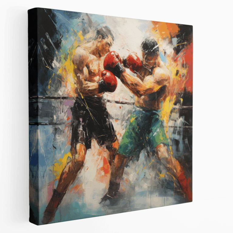 Canlı Kutulu Boxer Kanvas Tablo