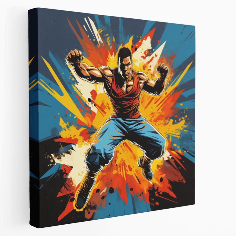 Canlı Kickbokscu Pop Art Kanvas Tablo Baskı