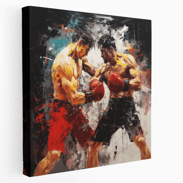 Expresyonist Kickboks Maçı Kanvas Tablo
